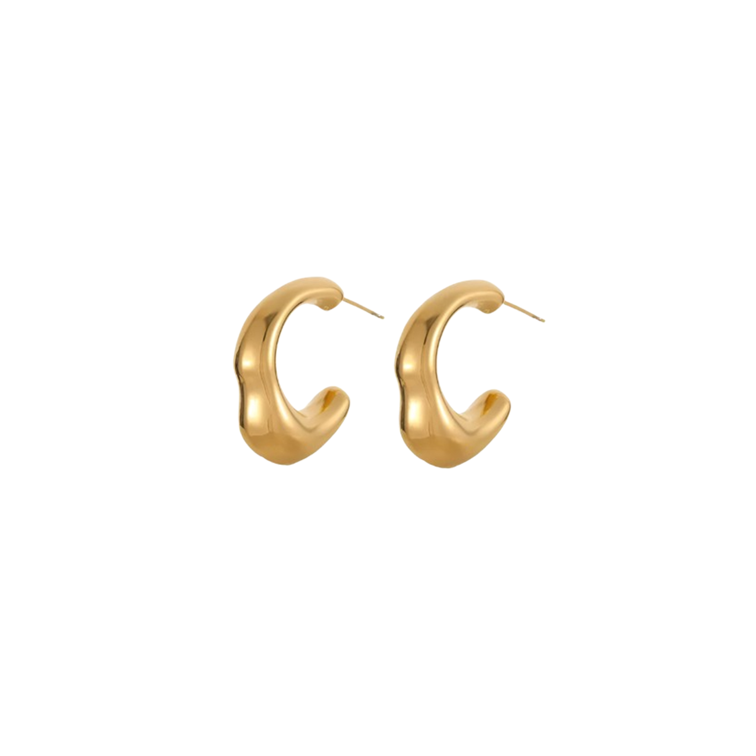 Gold hoop earrings on a white background. 1. 18k gold plated jewelry
2. gold plated stainless steel jewelry
3. tarnish free gold jewelry
4. waterproof gold jewelry
5. affordable gold jewelry
6. non-tarnish gold jewelry
7. hypoallergenic gold jewelry
8. durable gold plated jewelry
9. everyday gold jewelry
10. buy 18k gold plated jewelry online
11. luxury gold plated jewelry on a budget
12. vegan-friendly gold jewelry
13. minimalist gold plated earrings
14. statement gold rings for women
15. eco