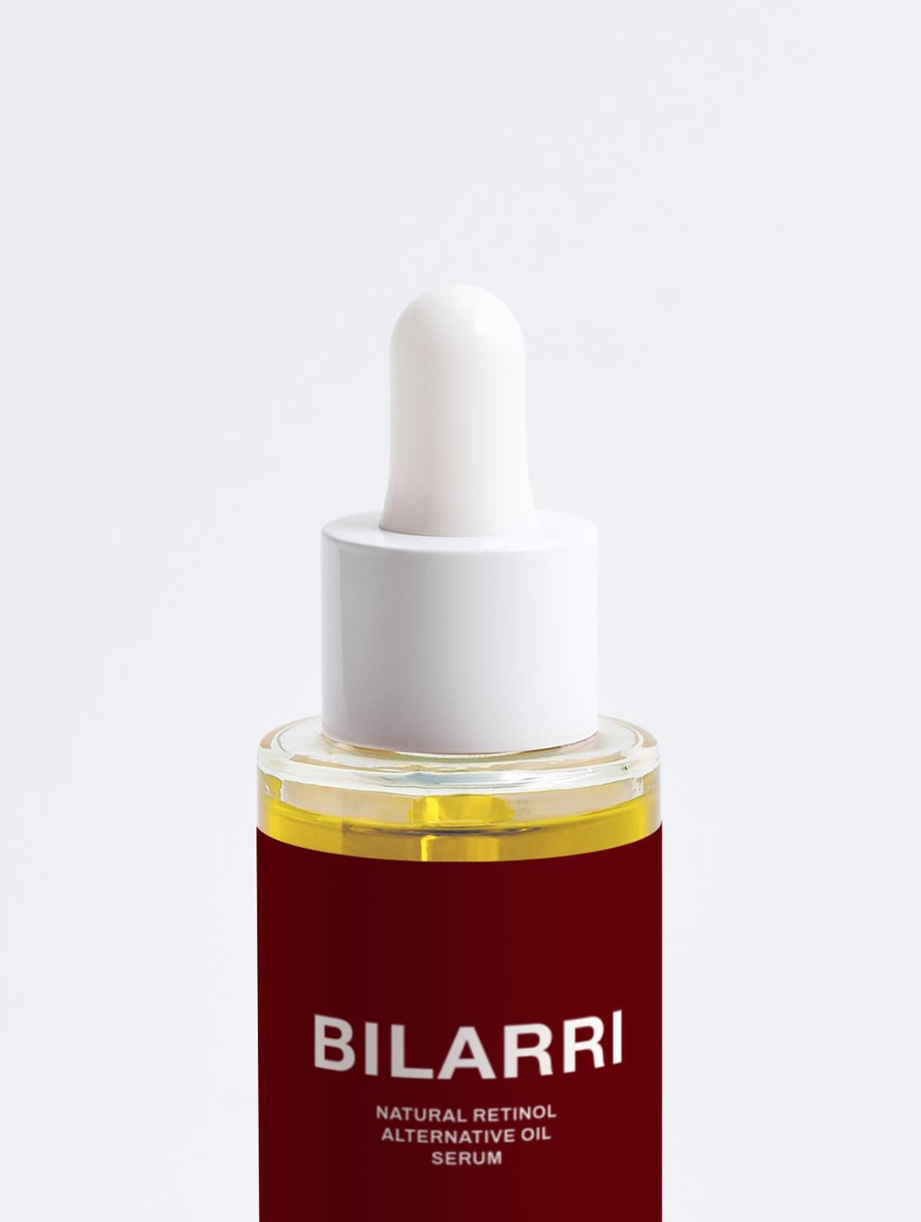 Bilarri skincare serum bottle on a white background