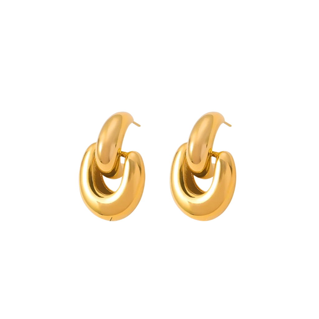 Gold hoop earrings on a white background. 1.	18k gold plated jewelry
	2.	gold plated stainless steel jewelry
	3.	tarnish free gold jewelry
	4.	waterproof gold jewelry
	5.	affordable gold jewelry
	6.	non-tarnish gold jewelry
	7.	hypoallergenic gold jewelry
	8.	durable gold plated jewelry
	9.	everyday gold jewelry
	10.	buy 18k gold plated jewelry online
	11.	luxury gold plated jewelry on a budget
	12.	vegan-friendly gold jewelry
	13.	minimalist gold plated earrings
	14.	statement gold rings for women
	15.	eco