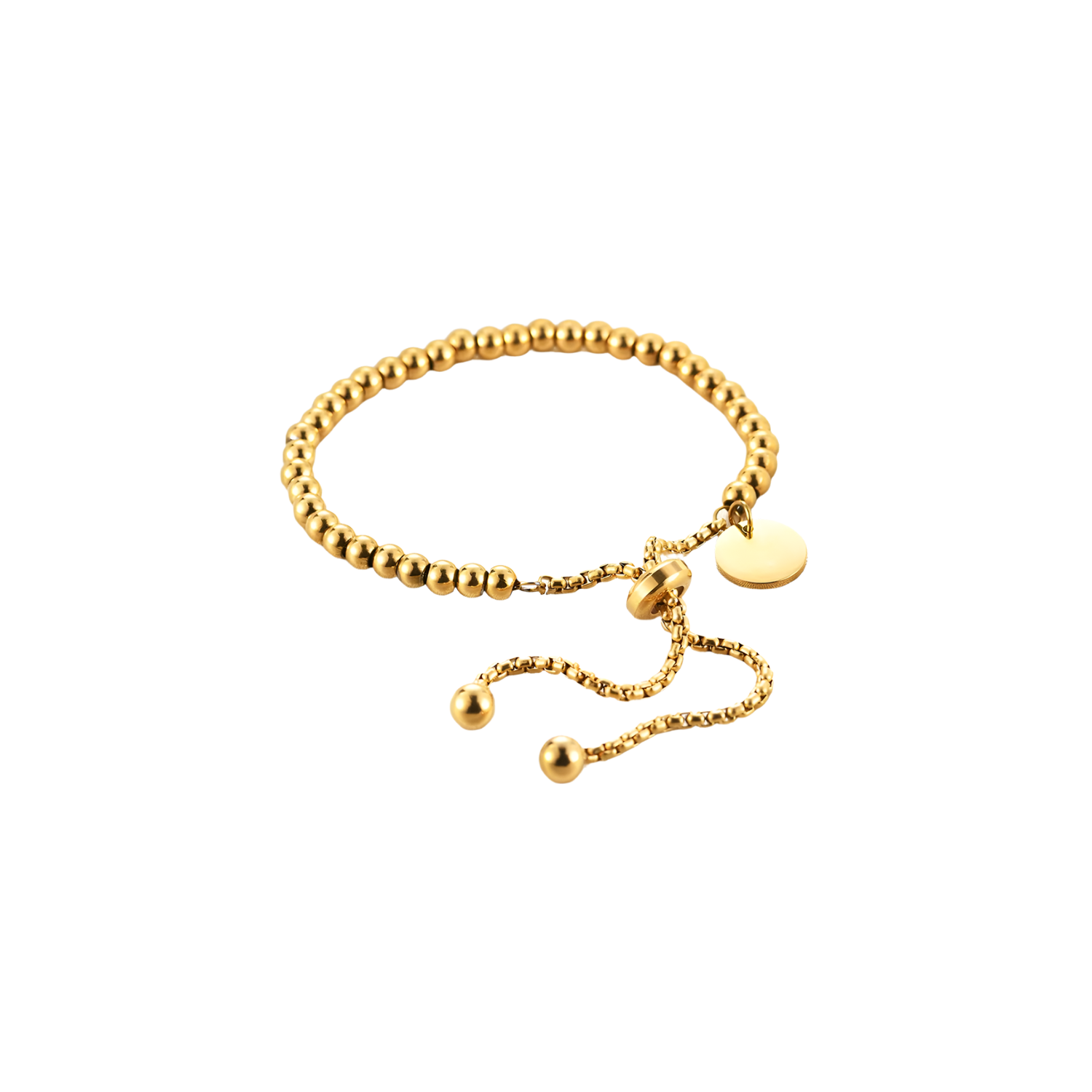 Gold bracelet with a small round charm on a white background. 1.	18k gold plated jewelry
	2.	gold plated stainless steel jewelry
	3.	tarnish free gold jewelry
	4.	waterproof gold jewelry
	5.	affordable gold jewelry
	6.	non-tarnish gold jewelry
	7.	hypoallergenic gold jewelry
	8.	durable gold plated jewelry
	9.	everyday gold jewelry
	10.	buy 18k gold plated jewelry online
	11.	luxury gold plated jewelry on a budget
	12.	vegan-friendly gold jewelry
	13.	minimalist gold plated earrings
	14.	statement gold ring